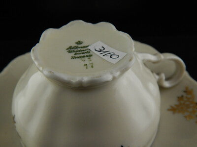 ANTICA TAZZA PIATTINO PORCELLANA AVORIO ORO BAVARIA SELTMANN THERESIA #3190