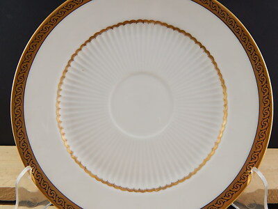 ANTICO PREZIOSO PIATTO SCHUMANN BAVARIA PORCELLANA BIANCA DECORO ORO IMPERO