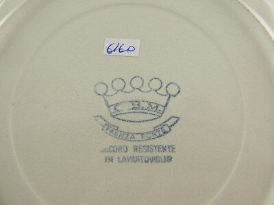 RETRO' PIATTO PIANO CERAMICA FAENZA FORTE BIANCO-BLU COLLEZIONE SHABBY CHIC