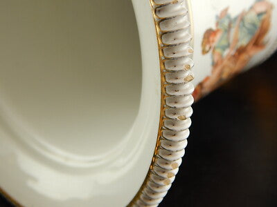 VINTAGE VASO URNA CRATERE CERAMICA FIORENTINE STILE IMPERO FATTO A MANO 1900