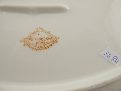 ANTICO VASSOIO PORCELLANA GINORI DOCCIA LIBERTY F.LLI FINOCCHI ROMA DIFETTO