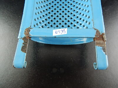 ANTICA RARA GRATTUGIA METALLO LATTA SMALTATA AZZURRA SHABBY CHIC COLLECTION