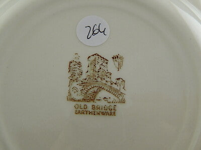 ANTICO RARO PIATTO SEMI PORCELLANA INGLESE OLD BRIDGE EARTHENWARE COLLEZIONE 264