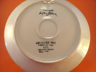 PIATTO CERAMICA VINTAGE SVEDESE ARSTALLRIK 1975 "Frassino"