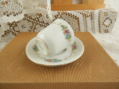 PREZIOSO RICHARD SET CAFFE' TAZZA E PIATTO CERAMICA SECONDA METÀ 800 DIPINTO