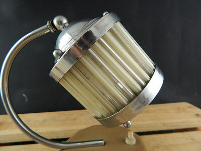ANTICA ORIGINALE LAMPADA ABAT JOUR CROMATA VETRO ANNI 50 ITALY DESIGN
