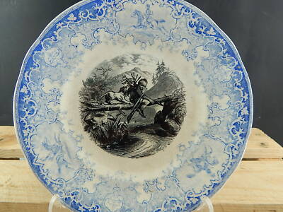 ANTICO PIATTO CERAMICA COLLEZIONE SATIRICO SARREGUEMINES FRANCIA FINE 1800