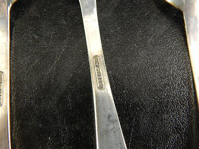 ANTICO SET 5 CUCCHIAINI ARGENTATI BAGNO ARGENTO SILVER PLATED PUNZONE ARG 1000