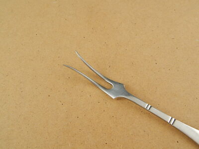 ANTICA ART DECO PICCOLA FORCHETTA PER ANTIPASTI SILVER PLATED BAGNO ARGENTO