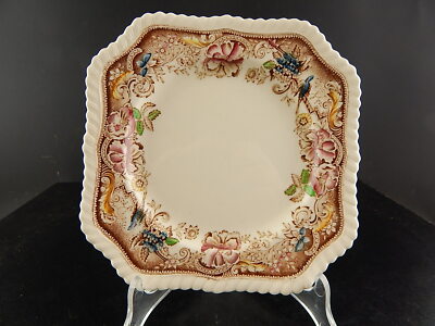 ANTICO PIATTO QUADRO SEMI PORCELLANA JOHNSONS BROS COLLEZIONE DEVONSHIRE