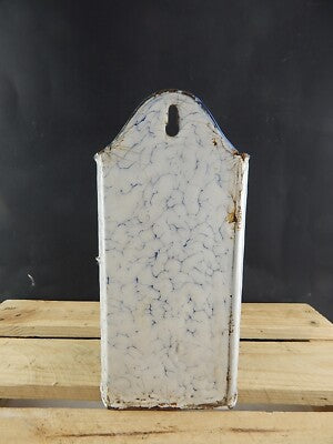 ANTICO CONTENITORE GRADUATO PARETE LATTA METALLO SMALTATO SHABBY CHIC