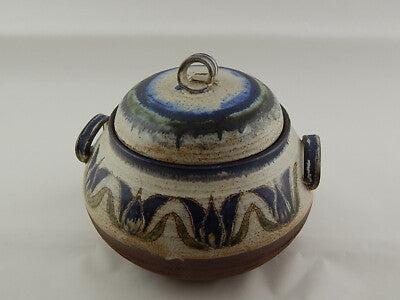 VINTAGE MODERNISM PENTOLA TERRACOTTA CERAMICA FATTA E DECORATA A MANO DENMARK