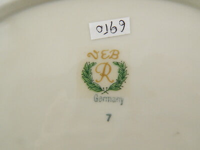 ROCAILLE VEB REICHENBACH PIATTO OVALE VASSOIO RAVIERA PORCELLANA BIANCO ORO