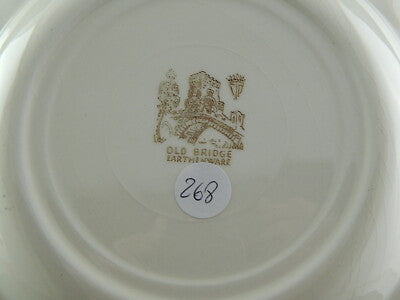 ANTICO RARO PIATTO SEMI PORCELLANA INGLESE OLD BRIDGE EARTHENWARE COLLEZIONE 268