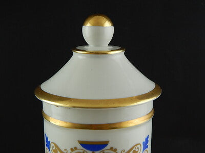 ANTICO PREZIOSO VASO ALBARELLO FARMACIA PORCELLANA BAUME NERVAL IMPERO SEC XIX