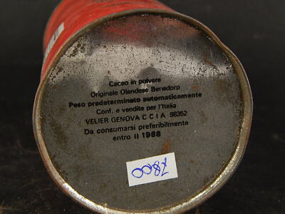 VINTAGE SCATOLA LATTA ROSSA CACAO SOLUBILE BENSDORP ROYAL DUTCH COLLEZIONE #7800