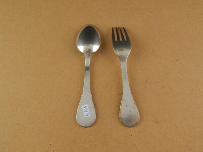 ANTICO CUCCHIAIO E FORCHETTA BIMBI PLACCATO ARGENTO 925 SILVER PLATED COLLEZIONE