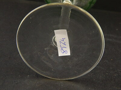 PREZIOSO ANTICO BICCHIERE CALICE CRISTALLO BOEMIA MOLATO VERDE