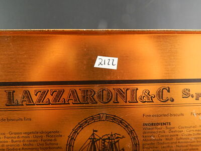 VINTAGE RIPRODUZIONE DA ARCHIVIO STORICO LAZZARONI SCATOLA LATTA PUBBLICITARIO