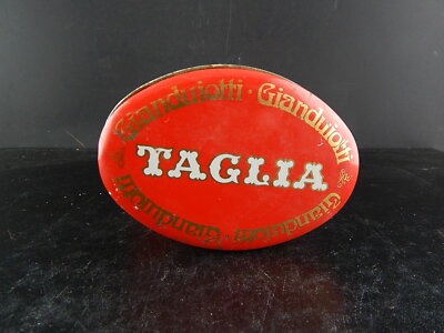 VINTAGE SCATOLA LATTA ROSSA CIOCCOLATINI GIANDUIOTTI TAGLIA TORINO COLLEZIONE
