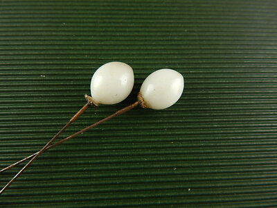ACCESSORI ABBIGLIAMENTO ART DECO ANTICA COPPIA SPILLONI CAPPELLO PIETRA DURA