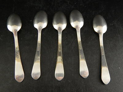 ANTICO SET 5 CUCCHIAINI ARGENTATI BAGNO ARGENTO SILVER PLATED PUNZONE ARG 1000