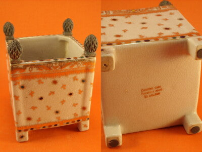 VASO PORCELLANA DIPINTO A MANO CRISTINE CANO BY NELSON RIFINITO ORO ZECCHINO E B