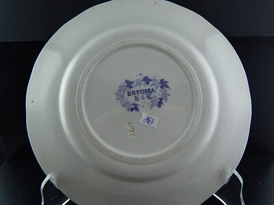 ANTICO PIATTO CERAMICA SARREGUEMINES U&C BRYONIA VIOLA FINE 1800 ART NOUVEAU 939