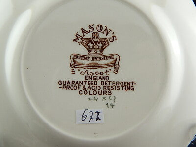 ANTICO PIATTO CM 15 PORCELLANA CERAMICA INGLESE MASON'S DECORO ASCOT