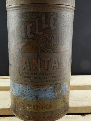 ANTICA INTROVABILE SCATOLA LATTA CARAMELLE VENCHI TORINO PUBBLICITARIO FINE 1800