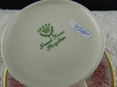 ANTICA PREZIOSA PORCELLANA MANIFATTURA TEDESCA GRAND KRONE PORZELLAN TAZZA TÈ