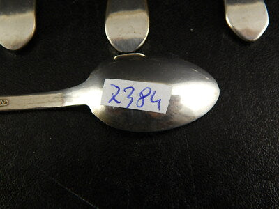 ANTICO SET 5 CUCCHIAINI ARGENTATI BAGNO ARGENTO SILVER PLATED PUNZONE ARG 1000