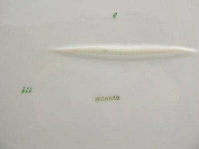 ART NOUVEAU ANTICO PIATTO OVALE VASSOIO CERAMICA RICHARD NON TI SCORDAR DI ME#