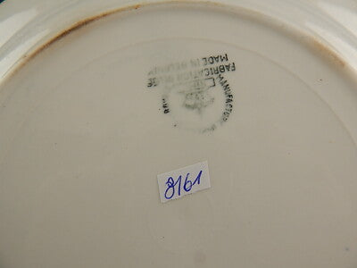 ANTICO PIATTO CERAMICA FINE 800 MANIFACTURE IMPERIALE ROYALE NIMY BLUE FLUTED §¶