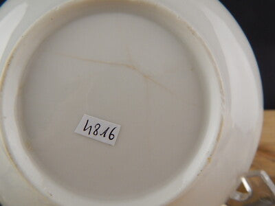 ANTICA TAZZA E PIATTO PORCELLANA IMPERO VECCHIO PARIGI DIPINTA POLICROMA #4816