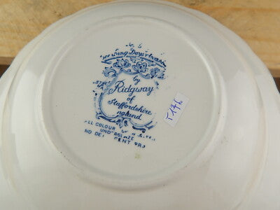 ANTICA TERRINA CIOTOLA SEMI PORCELLANA RIDGWAY 1792 STAFFORDSHIRE COACHING DAYS