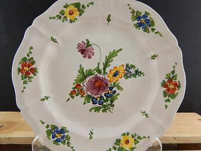 ANTICO 1946 PIATTO PIANO CERAMICA IMOLA TECNICA E DECORO SETTECENTO ITALIANO #14