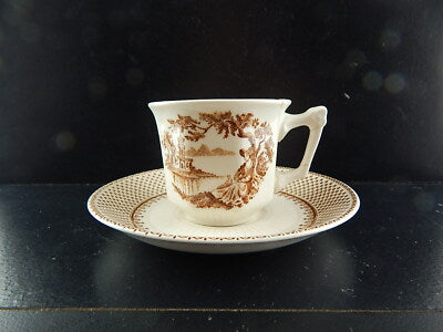 ANTICA W ADAMS & SONS REAL ENGLISH IRONSTONE DU BARRY TAZZINA CAFFÈ DIFETTO