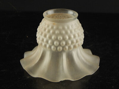 ANTICO EPOCA ART DECO VETRO SATINATO BOLLE TULIP PARALUME PER APPLIQUE LAMPADA