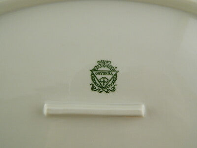 ANTICO ART DECO PIATTO OVALE PORCELLANA ARGENTO VERBANO LAVENO 1935 ANDLOVITZ