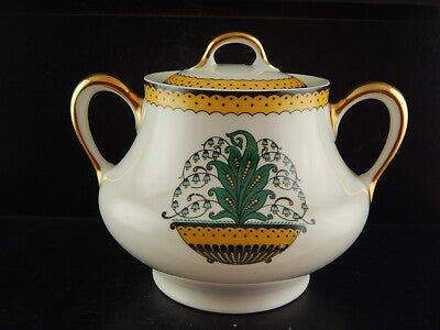 ANTICA ZUCCHERIERA POTICHE ART DECO BERNARDAUD & CO LIMOGES PORCELLANA ANNI 30