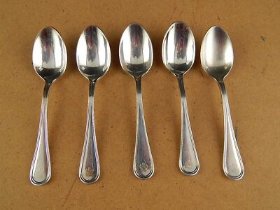 VINTAGE 5 CUCCHIAINI ARGENTATI BAGNO ARGENTO SILVER PLATED SANT'ANDREA CM. 14,5