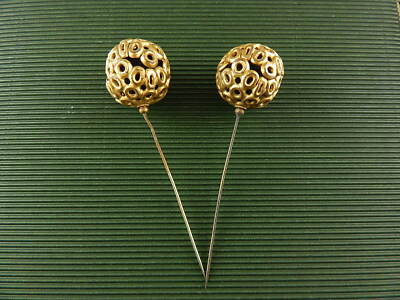 ACCESSORI ABBIGLIAMENTO ART DECO ANTICA COPPIA SPILLONI PER CAPPELLO