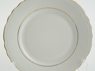 VINTAGE PIATTO PORCELLANA BIANCA PROFILO ORO MANIFATTURA ITALIANA MONOPOLI