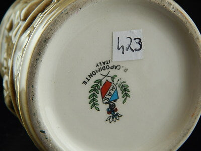 VINTAGE VASO BOCCALE PORCELLANA MAS REGIO CAPODIMONTE DIFETTO