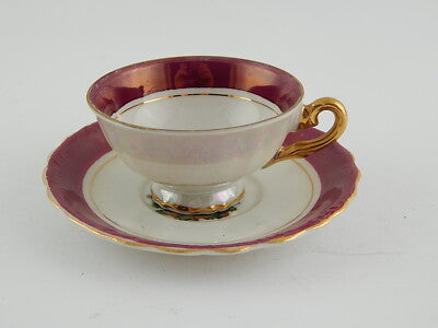 ANTICA VECCHIA PARIGI TAZZINA+PIATTO PORCELLANA SCENA GALANTE VIEUX PARIS