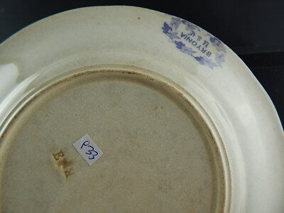 ANTICO PIATTO CERAMICA SARREGUEMINES U&C BRYONIA VIOLA FINE 1800 ART NOUVEAU 933