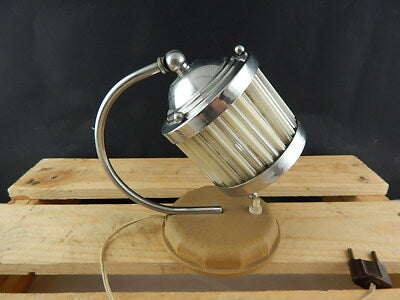 ANTICA ORIGINALE LAMPADA ABAT JOUR CROMATA VETRO ANNI 50 ITALY DESIGN