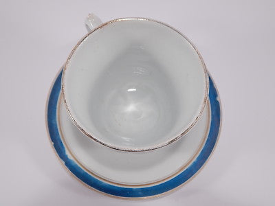 ANTICO SET COLAZIONE PIATTO TAZZA CERAMICA INGLESE ANTIQUE FAIENCE BREAKFAST SET