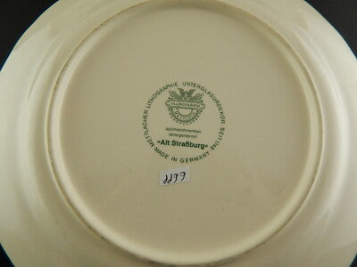 VINTAGE RARO PIATTO CERAMICA VECCHIA STRASBURGO VILLEROY&BOCH METTLACH